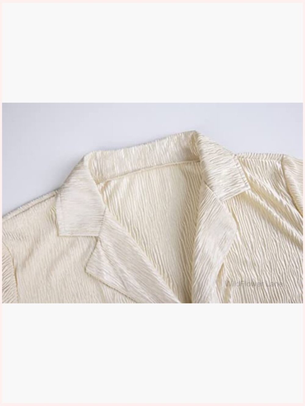 Casual Pleated 2 Piece Outfit Short Sleeve Button Down Shirt Wide Leg Pants Set - Picture 5 of 7